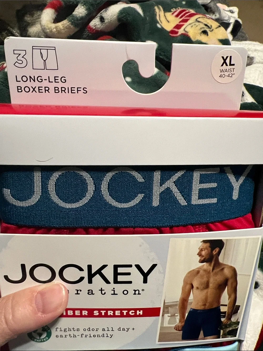 NWT JOCKEY 3pk active microfiber long-leg boxer briefs